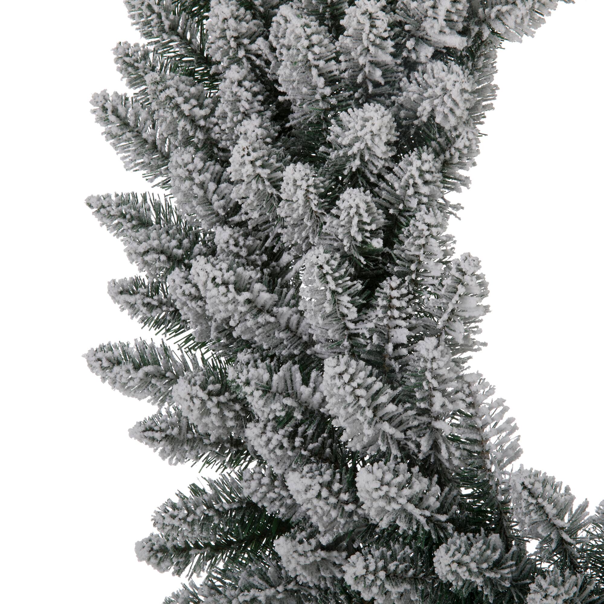 Glitzhome® 36" Pre-Lit Snow Flocked Christmas Wreath, Warm White Lights